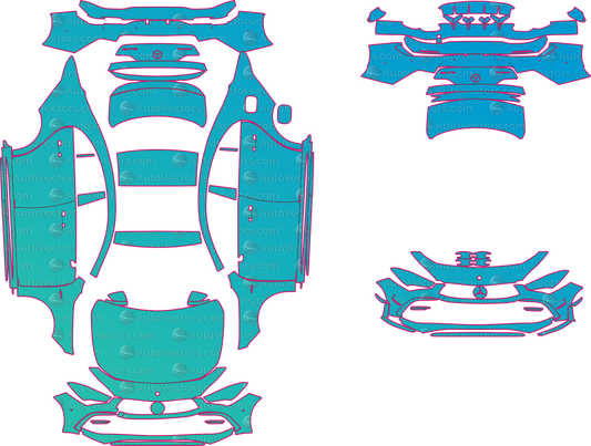 Mercedes-Benz CLA AMG 35 (From 2024) Coupe pre-cut PPF pattern layout