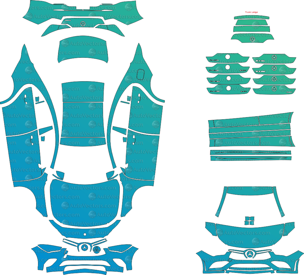Amg Pattern Mercedes-Benz CLA-Class AMG Line C118 Pre-Cut PPF Templates Vector ...