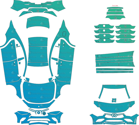 Mercedes - Benz CLA - Class AMG Line C118 (From 2020) Coupe Pre - cut Pattern Templates pre - cut PPF template digital file download