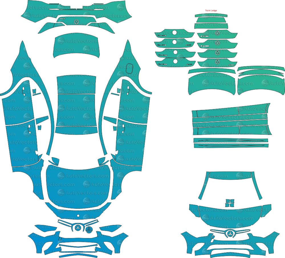 Mercedes - Benz CLA - Class Base C118 (From 2020) Coupe Pre - cut Pattern Templates pre - cut PPF template digital file download