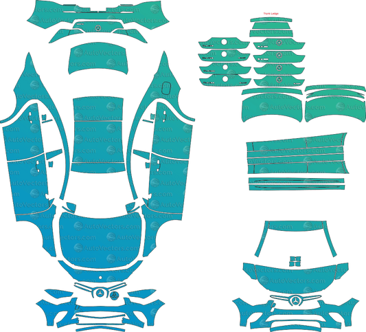 Mercedes - Benz CLA - Class Base C118 (From 2020) Coupe Pre - cut Pattern Templates pre - cut PPF template digital file download