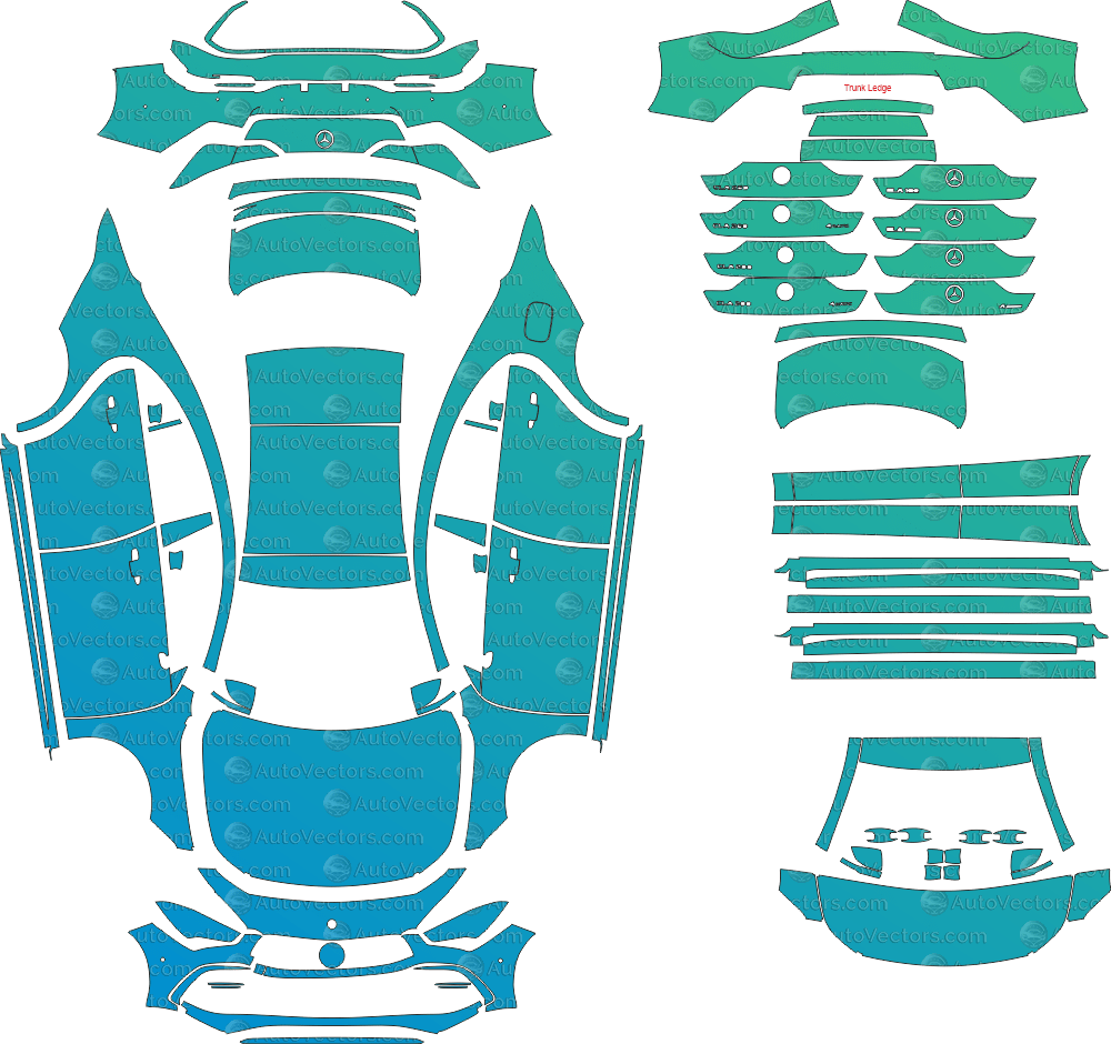 Mercedes - Benz CLA Coupe AMG Line C118 (From 2024) Coupe Pre - cut Pattern Templates pre - cut PPF template digital file download