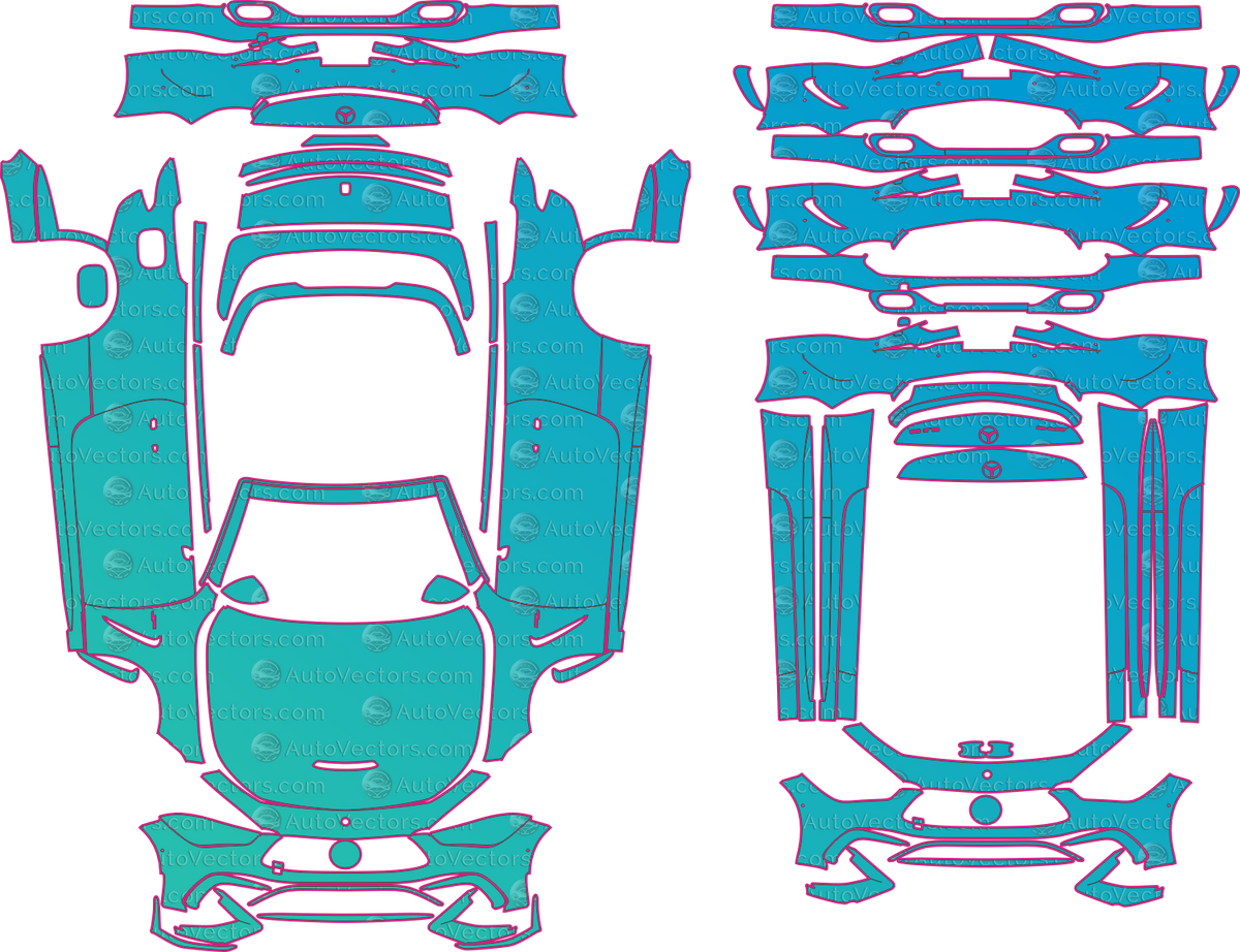 Mercedes-Benz CLE AMG CLE 53 (From 2024) Cabriolet pre-cut PPF pattern layout