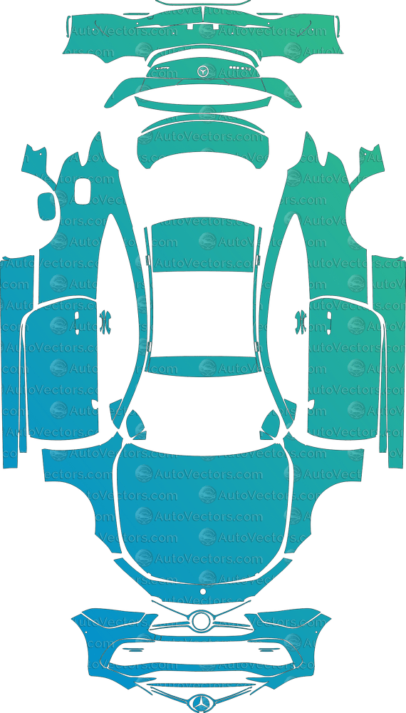 Mercedes - Benz CLE - Class AMG - Line (From 2024) Coupe pre-cut PPF vector template download