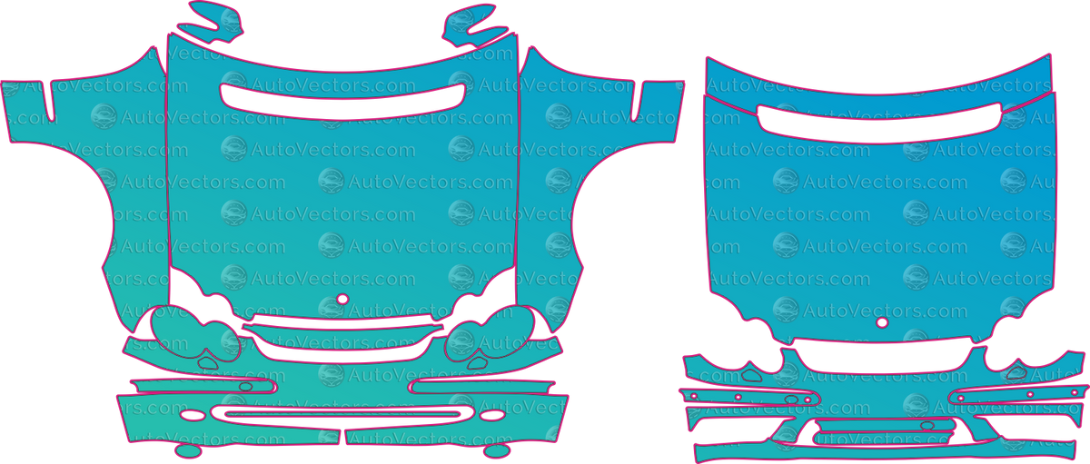 Mercedes-Benz CLK (From 2003) Coupe pre-cut PPF pattern layout
