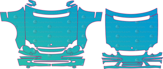 Mercedes-Benz CLK (From 2003) Coupe pre-cut PPF pattern layout