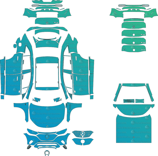 Mercedes - Benz EQE SUV Base (From 2023) SUV pre-cut PPF vector template download
