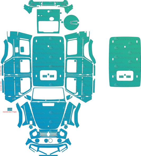 Mercedes - Benz G - Class G500 W463 (From 2018–2024) SUV pre-cut PPF vector template download