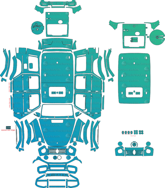 Mercedes - Benz G - Class G63 AMG 4x4 Squared W463 (From 2023) SUV Pre - cut Pattern Templates pre - cut PPF template digital file download