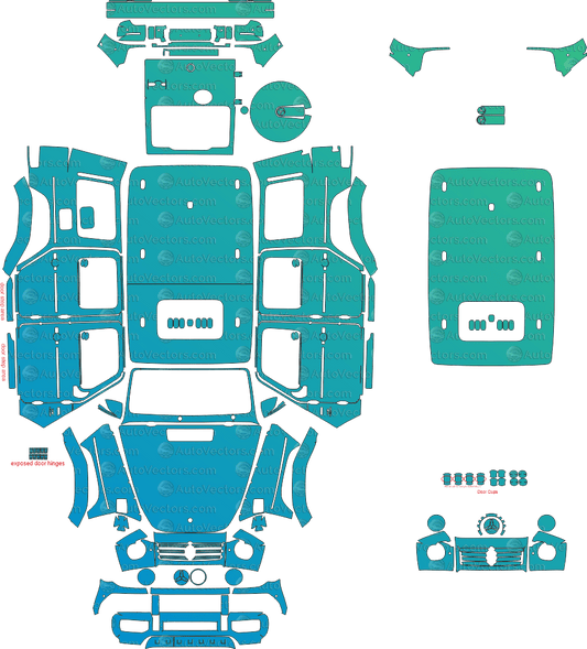 Mercedes - Benz G - Class G63 AMG W463 (2018–2024) SUV Pre - cut Pattern Templates pre - cut PPF template digital file download