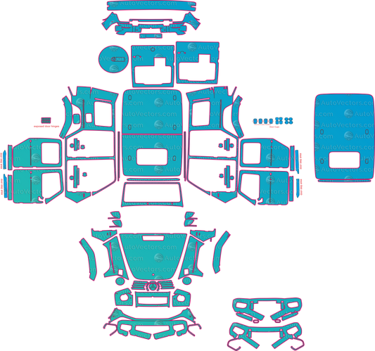 Mercedes-Benz G-Class W465 AMG Line 450d (From 2025) SUV Pre-Cut PPF Pattern Templates – pre-cut PPF pattern templates, digital download vector files (CDR, AI, PDF, DXF, SVG)