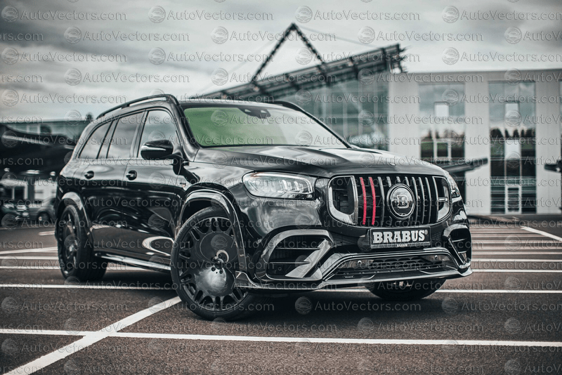 Mercedes - Benz GLS 63 Brabus X167 (2020–2024) SUV pre-cut PPF vector template download