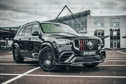 Mercedes - Benz GLS 63 Brabus X167 (2020–2024) SUV pre-cut PPF vector template download