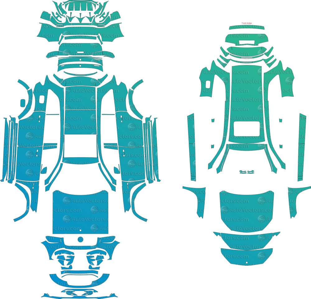 Mercedes - Benz GLS 63 Brabus X167 (2020–2024) SUV pre-cut PPF vector template download