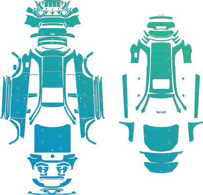 Mercedes - Benz GLS 63 Brabus X167 (2020–2024) SUV pre-cut PPF vector template download