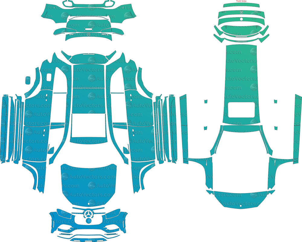 Mercedes - Benz GLS AMG Line X167 (2020–2023) SUV pre-cut PPF vector template download