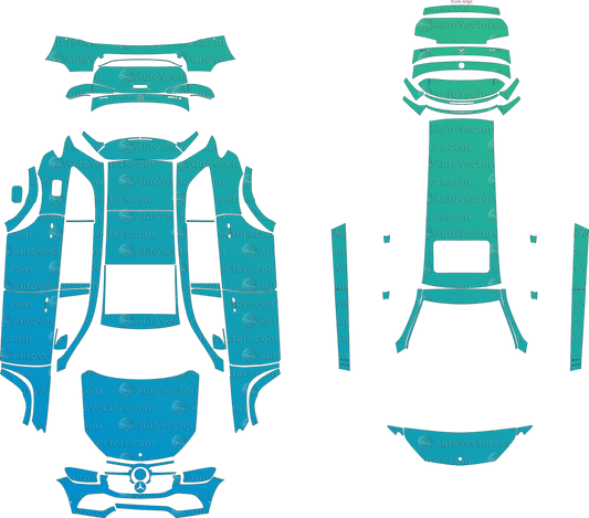 Mercedes - Benz GLS Base X167 (2020–2023) SUV pre-cut PPF vector template download