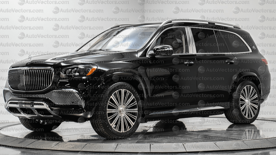 Mercedes - Benz GLS Maybach X167 (2021–2023) SUV pre-cut PPF vector template download