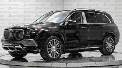 Mercedes - Benz GLS Maybach X167 (2021–2023) SUV pre-cut PPF vector template download