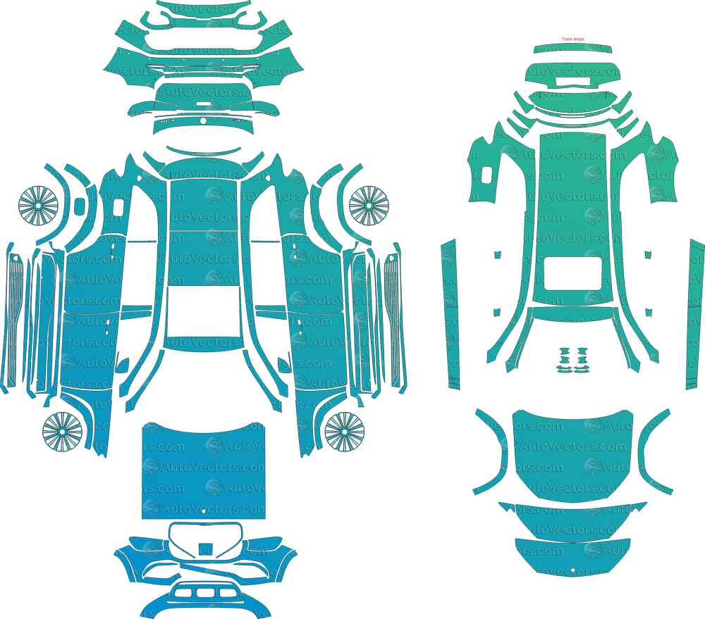 Mercedes - Benz GLS Maybach X167 (2021–2023) SUV pre-cut PPF vector template download