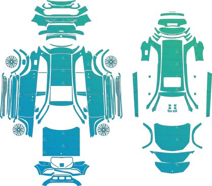 Mercedes - Benz GLS Maybach X167 (2021–2023) SUV pre-cut PPF vector template download