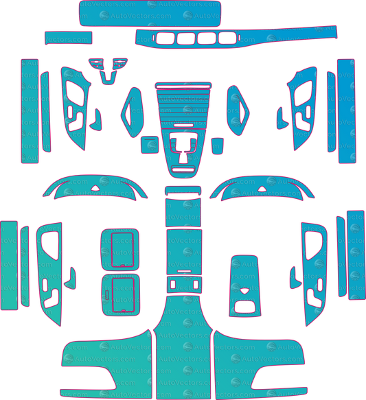 Mercedes-Benz Maybach GLS 600 X167 (From 2021) SUV Interior – interior pre-cut PPF pattern templates, instant digital download vector cut files (CDR, AI, PDF, SVG)
