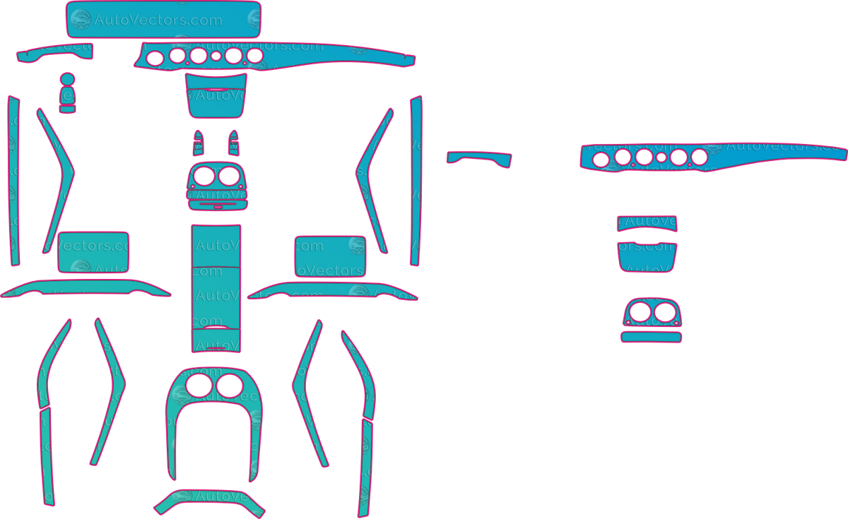 Mercedes-Benz Maybach S400 (From 2015) Interior – interior pre-cut PPF pattern templates, instant digital download vector cut files (CDR, AI, PDF, SVG)