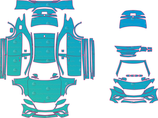 Mercedes-Benz S Class AMG W222 S65, S63 (2014-2017) SEDAN Pre-Cut PPF Pattern Templates – pre-cut PPF pattern templates, digital download vector files (CDR, AI, PDF, DXF, SVG)