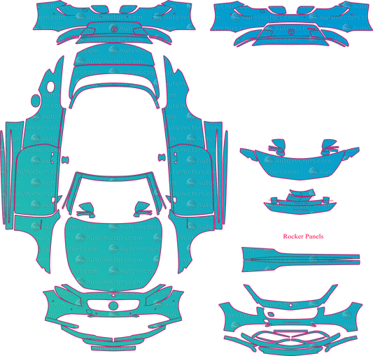 Mercedes-Benz S Class A217 AMG S63, S65 (2015-2017) Cabriolet Pre-Cut PPF Pattern Templates – pre-cut PPF pattern templates, digital download vector files (CDR, AI, PDF, DXF, SVG)