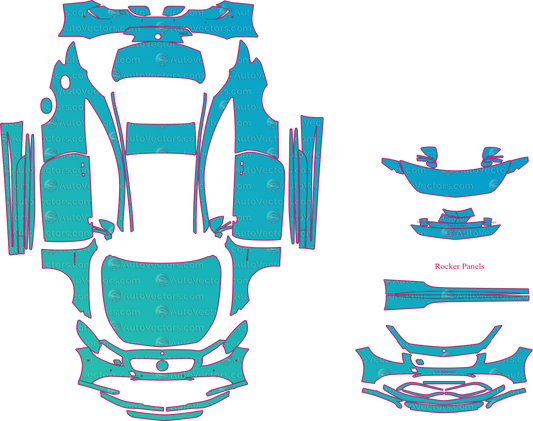 Mercedes-Benz S Class C217 AMG S63, S65 (2015-2017) Coupe Pre-Cut PPF Pattern Templates – pre-cut PPF pattern templates, digital download vector files (CDR, AI, PDF, DXF, SVG)