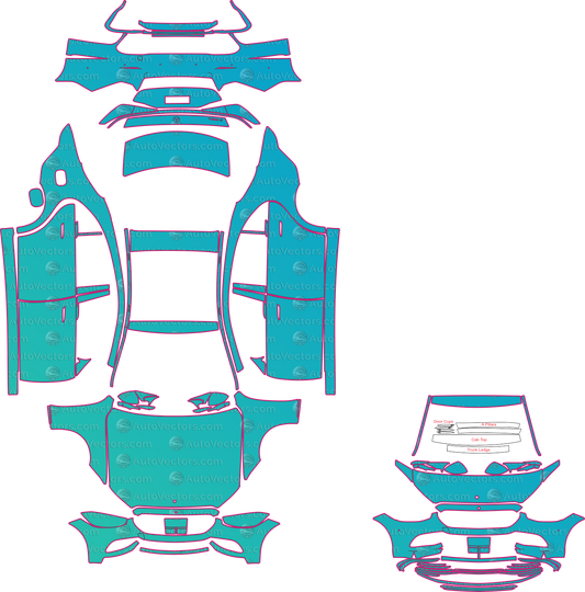 Mercedes-Benz S-Class V223 (From 2021) Sedan Pre-Cut PPF Pattern Templates – pre-cut PPF pattern templates, digital download vector files (CDR, AI, PDF, DXF, SVG)