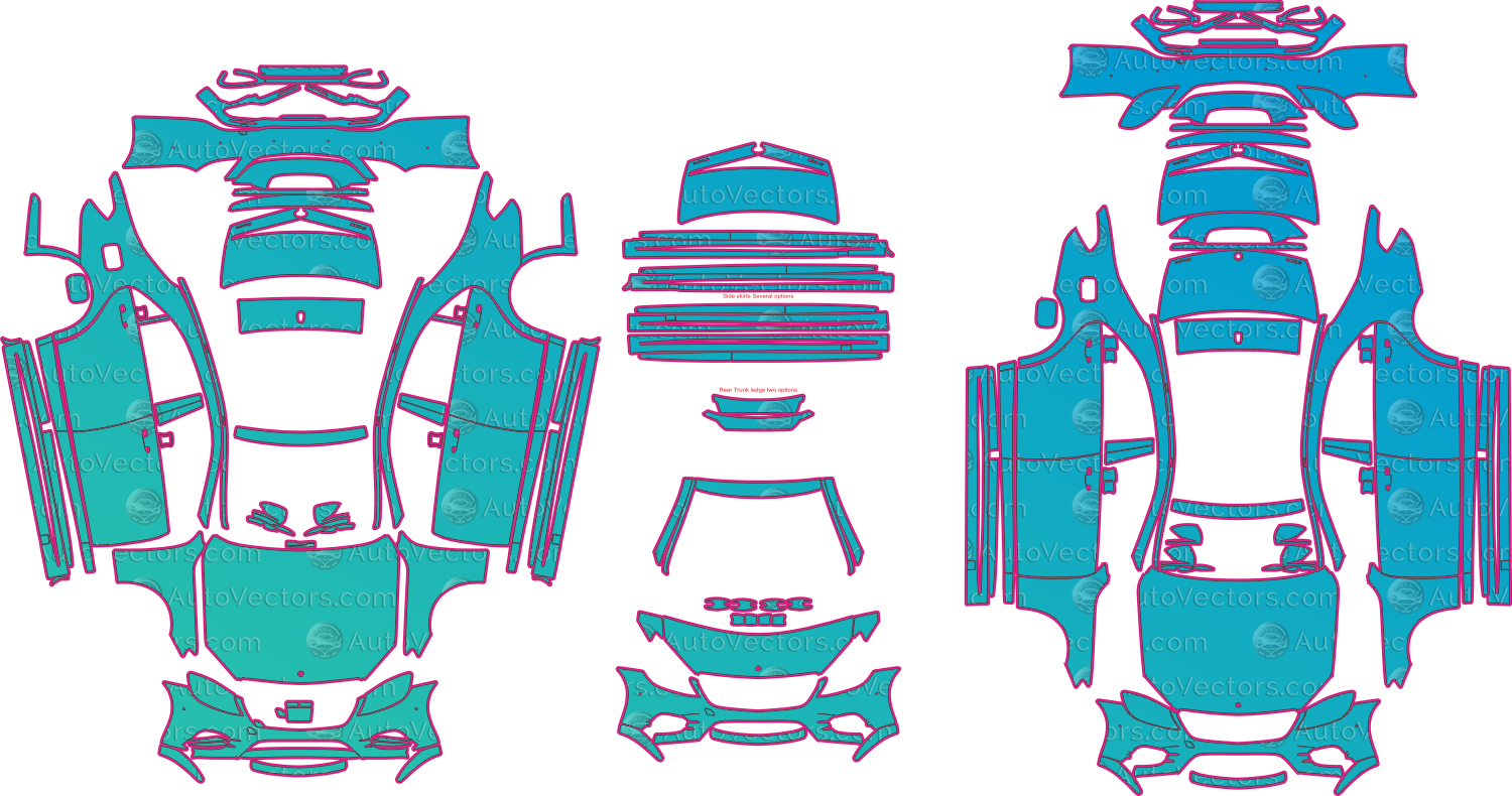 Mercedes-Benz S-Class W222 AMG Line LCI (2017-2020) Sedan Pre-Cut PPF Pattern Templates – pre-cut PPF pattern templates, digital download vector files (CDR, AI, PDF, DXF, SVG)