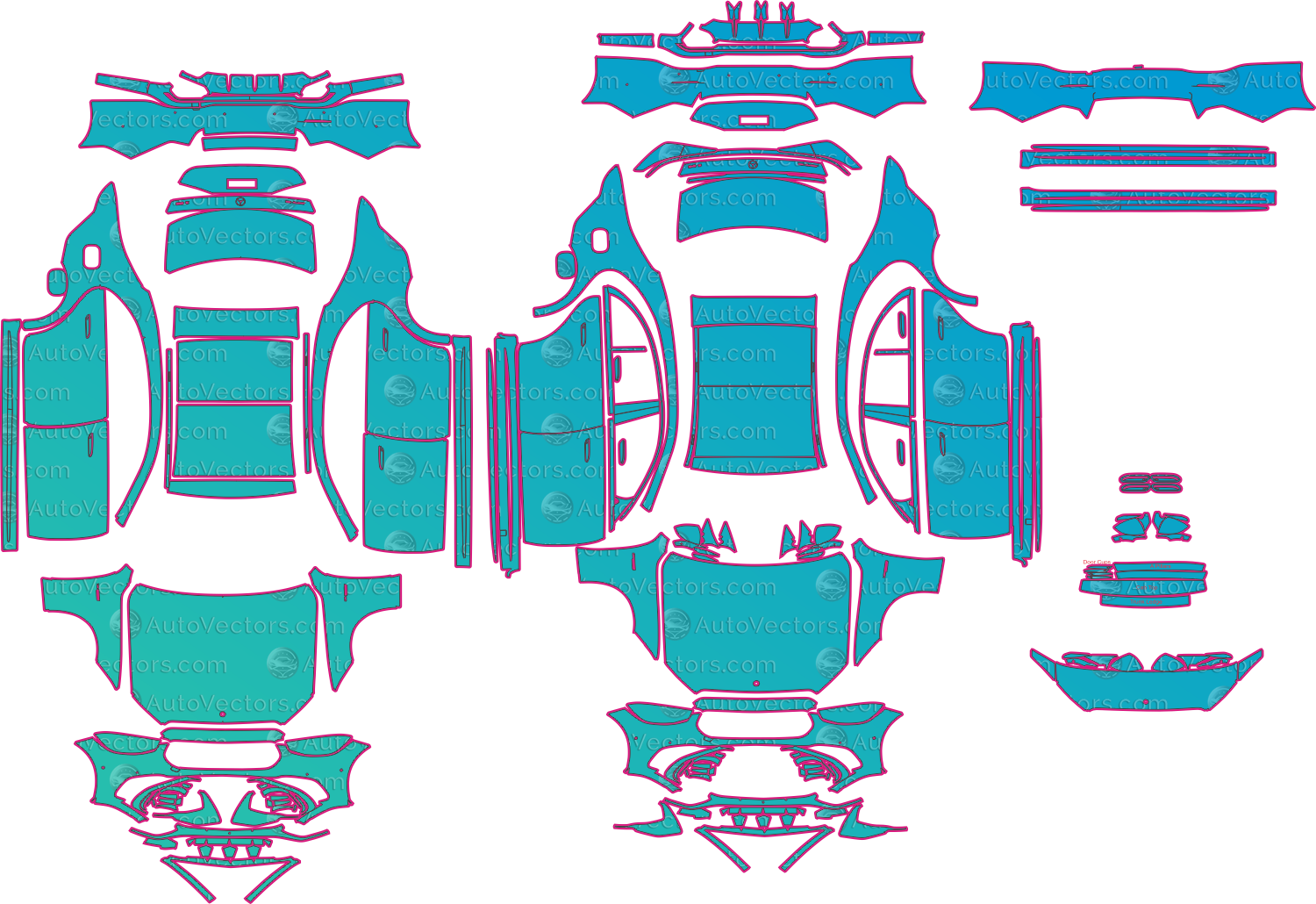 Mercedes-Benz S-Class W223 AMG (From 2024) Sedan Pre-Cut PPF Pattern Templates – pre-cut PPF pattern templates, digital download vector files (CDR, AI, PDF, DXF, SVG)