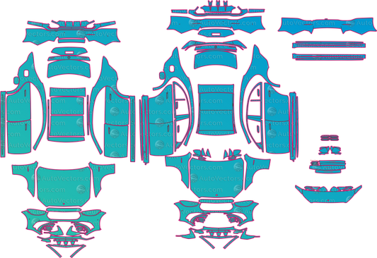 Mercedes-Benz S-Class W223 AMG (From 2024) Sedan Pre-Cut PPF Pattern Templates – pre-cut PPF pattern templates, digital download vector files (CDR, AI, PDF, DXF, SVG)