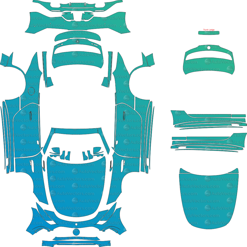 Mercedes - Benz SL 43 AMG R232 (From 2023) Convertible Pre - Cut PPF Pattern Templates pre - cut PPF template digital file download