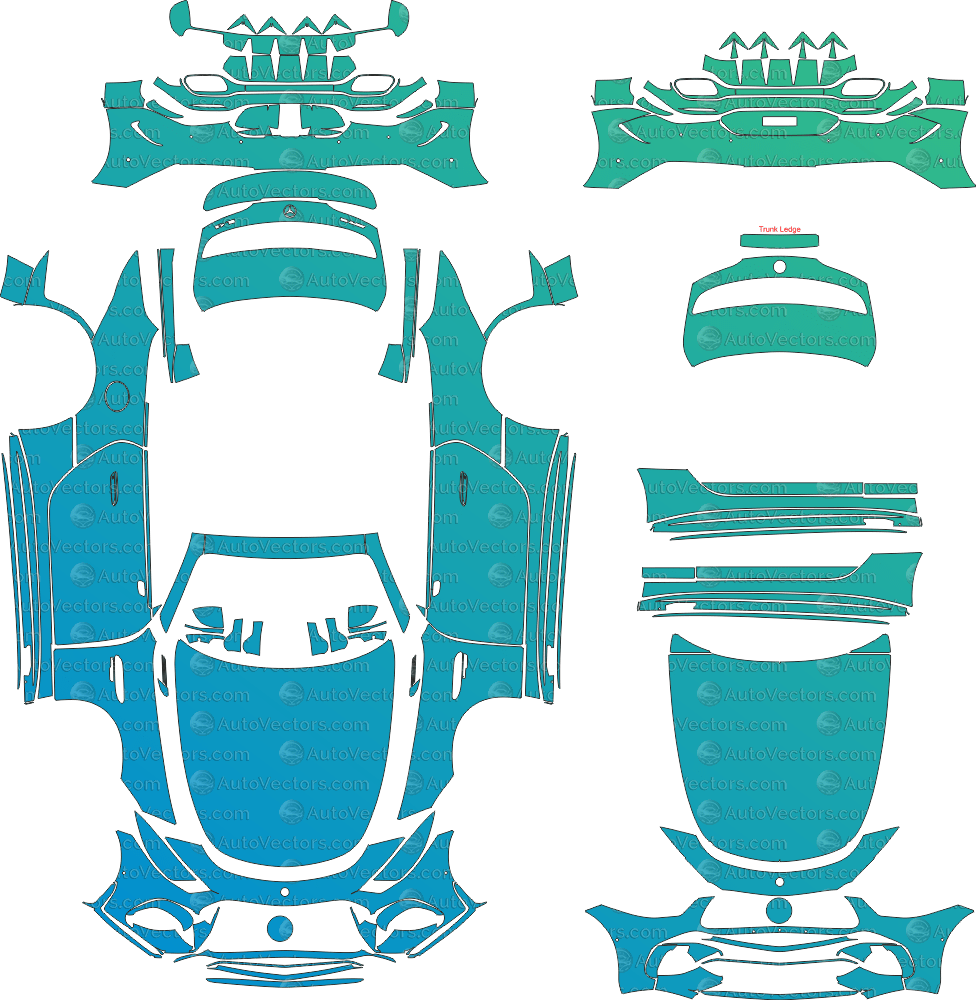Mercedes - Benz SL 55 AMG R232 (From 2022) Convertible Pre - Cut PPF Pattern Templates pre - cut PPF template digital file download