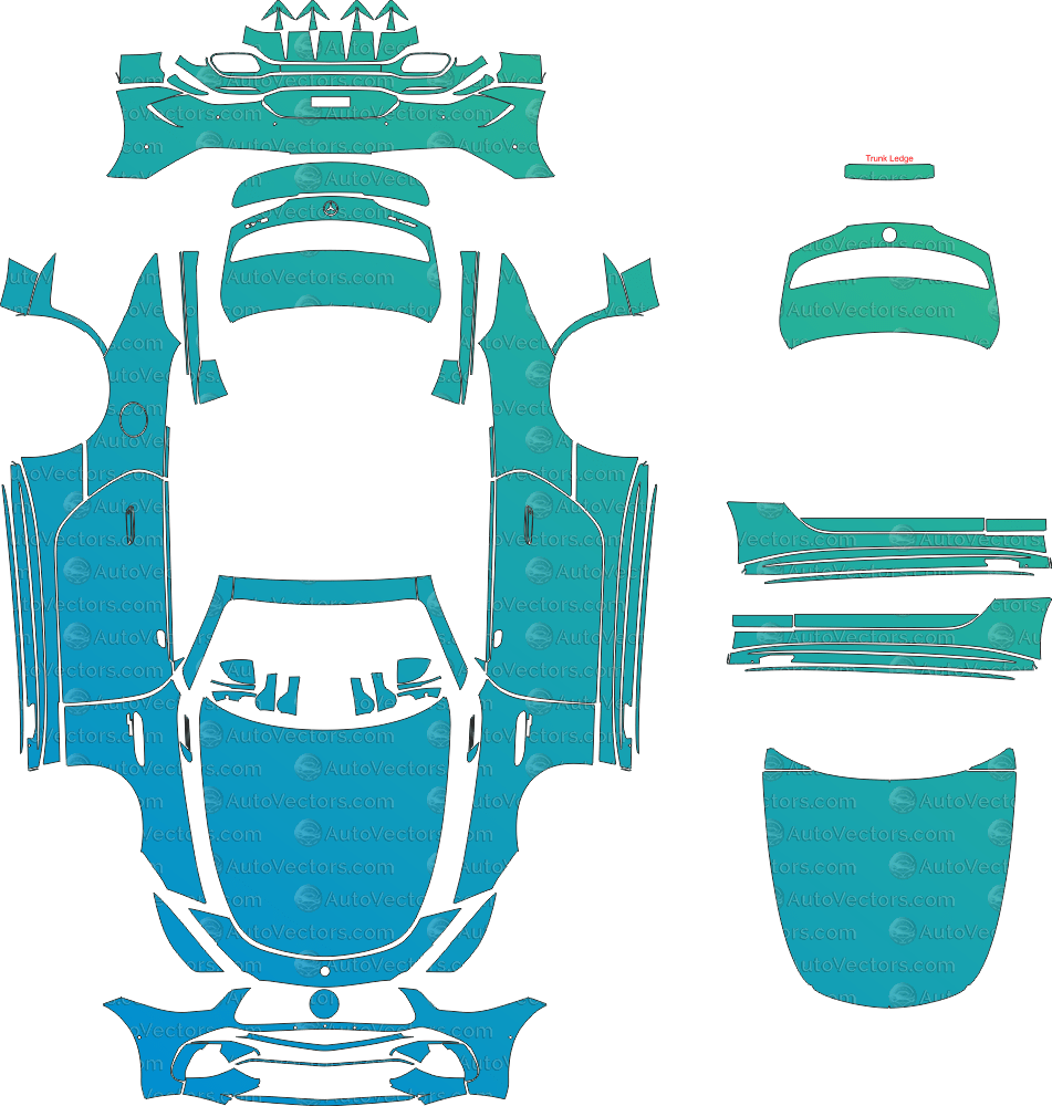 Mercedes-Benz SL R232 Pre-Cut PPF Pattern Templates – Vector Download ...