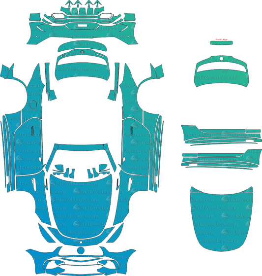 Mercedes - Benz SL 63 AMG Premium Plus R232 (From 2022) Convertible Pre - Cut PPF Pattern Templates pre - cut PPF template digital file download