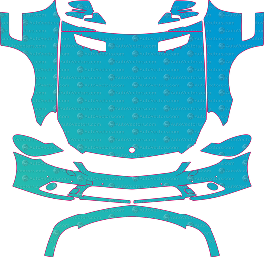 Mercedes-Benz SL Class R230 Base (From 2009) Roadster – pre-cut PPF pattern templates, instant digital download vector cut files (CDR, AI, PDF, SVG)