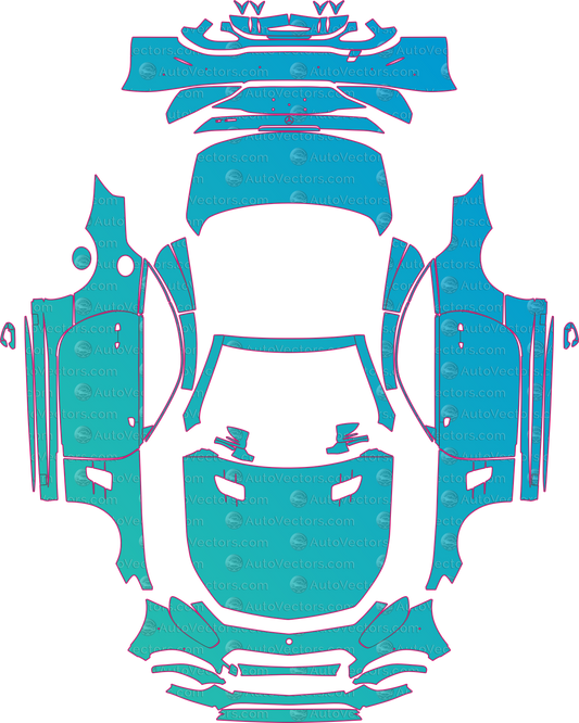 Mercedes-Benz SL Class R231 550-450 (From 2017) Roadster – pre-cut PPF pattern templates, instant digital download vector cut files (CDR, AI, PDF, SVG)