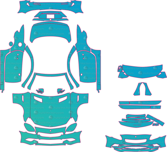 Mercedes-Benz SLC R172 300 (From 2017) Roadster – pre-cut PPF pattern templates, instant digital download vector cut files (CDR, AI, PDF, SVG)