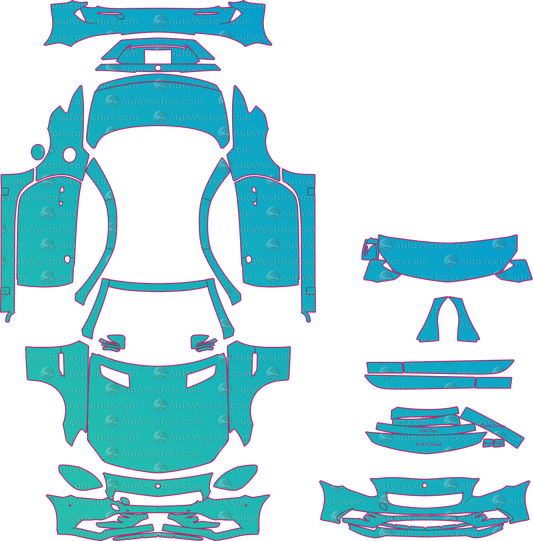 Mercedes-Benz SLC R172 300 AMG Line (From 2017) Roadster – pre-cut PPF pattern templates, instant digital download vector cut files (CDR, AI, PDF, SVG)