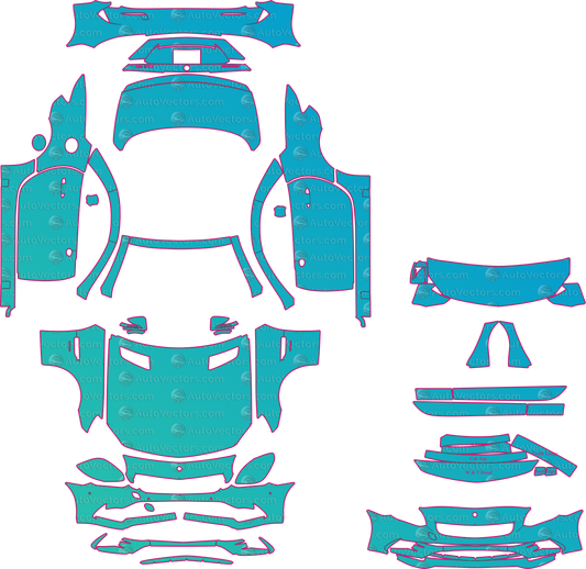 Mercedes-Benz SLC R172 AMG SLC43 (From 2017) Roadster – pre-cut PPF pattern templates, instant digital download vector cut files (CDR, AI, PDF, SVG)