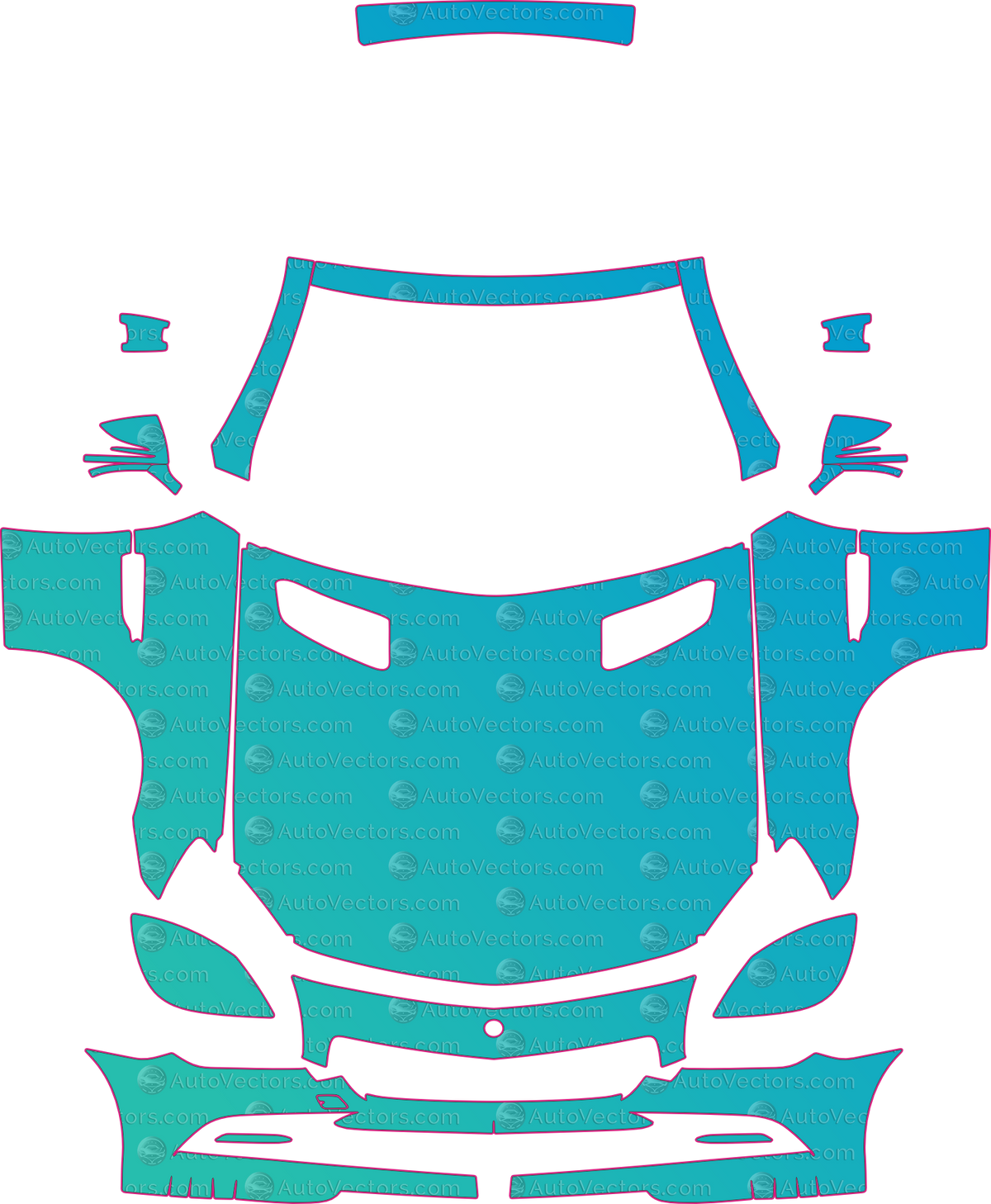 Mercedes-Benz SLK Class R172 250-350 (From 2012) Roadster – pre-cut PPF pattern templates, instant digital download vector cut files (CDR, AI, PDF, SVG)