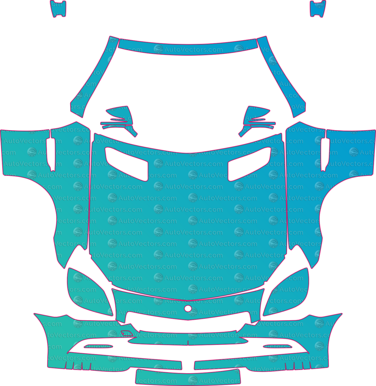 Mercedes-Benz SLK Class R172 350-250CDI-200 (From 2012) Cabrio – pre-cut PPF pattern templates, instant digital download vector cut files (CDR, AI, PDF, SVG)