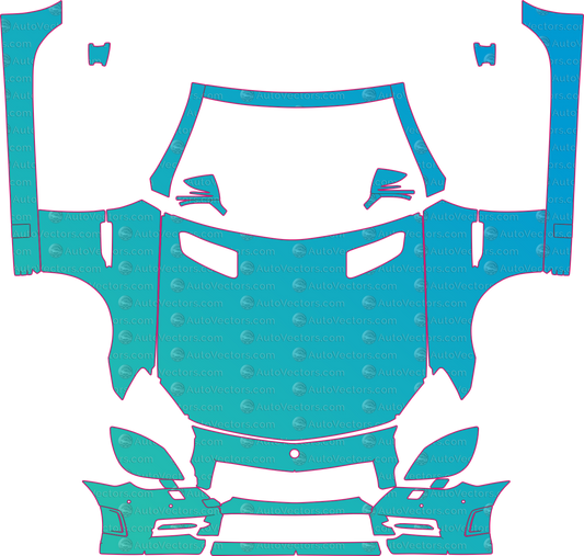 Mercedes-Benz SLK Class R172 Sport (From 2012) Roadster – pre-cut PPF pattern templates, instant digital download vector cut files (CDR, AI, PDF, SVG)