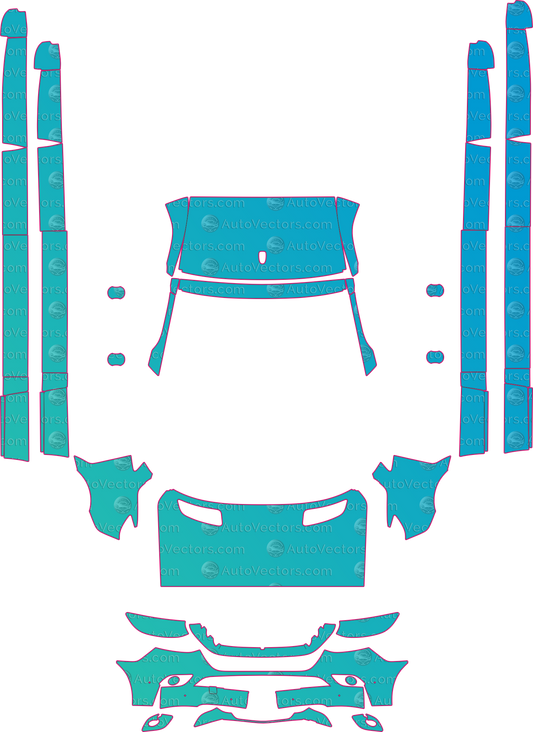 Mercedes-Benz Sprinter W907 standart and long (From 2019) Van – pre-cut PPF pattern templates, instant digital download vector cut files (CDR, AI, PDF, SVG)