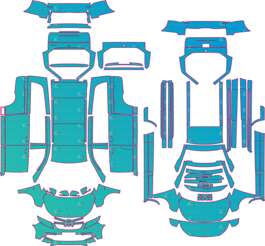Mercedes-Benz V-Class W447 (From 2018) Long Wagon Pre-Cut PPF Pattern Templates – pre-cut PPF pattern templates, digital download vector files (CDR, AI, PDF, DXF, SVG)
