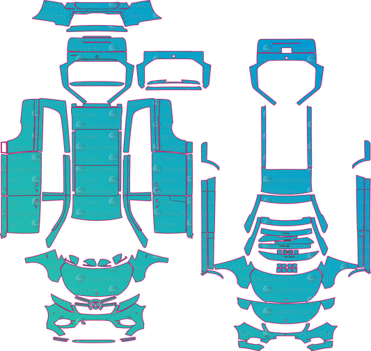 Mercedes-Benz V-Class W447 AMG Line (From 2018) Long Wagon Pre-Cut PPF Pattern Templates – pre-cut PPF pattern templates, digital download vector files (CDR, AI, PDF, DXF, SVG)