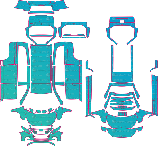 Mercedes-Benz V-Class W447 AMG Line LCI (From 2024) Long Wagon Pre-Cut PPF Pattern Templates – pre-cut PPF pattern templates, digital download vector files (CDR, AI, PDF, DXF, SVG)